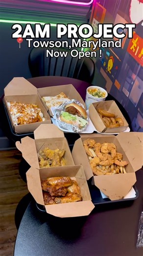 James on Instagram: "Check out 2 am Project’s newest location in 📍Towson,Maryland they are serving up your favorite eats until 2am ! This is definitely a must try and there is something for everyone on the menu 🔥! I got to try out - 100% real Crabmeat fries 🦀🍟 - Mac & cheese - Fried Shrimp Basket 🍤 - Spicy Chicken Sandwich 🌶️ - Steak & Cheese Quesadilla - Tres leches cake 🍰 - Mousse - Wings half lemon pepper wings & half honey old bay wings - Triple mix This was my 3rd time back ! It was