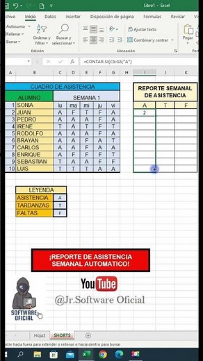 Crea un Reporte de Asistencia Semanal en Excel en 1 Minuto 📊💼 | Tutorial Rápido