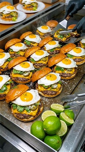 Best American fusion style burger in Korea! Selling all 500 a day?! Fried egg burger! / street food