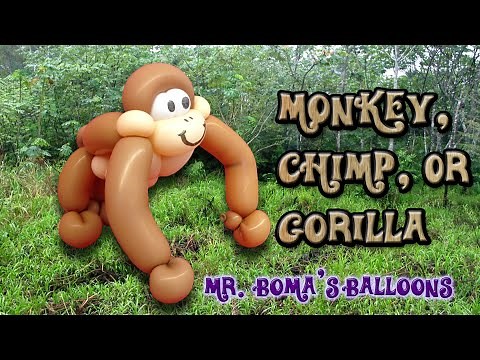 Chimpanzee or Monkey Balloon Animal Tutorial (Balloon Twisting & Modeling #11)