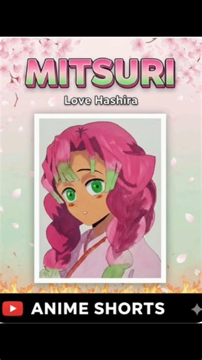 "Mitsuri Kanroji Sketch 🎨💖 | Soft & Beautiful Water Colour Art"