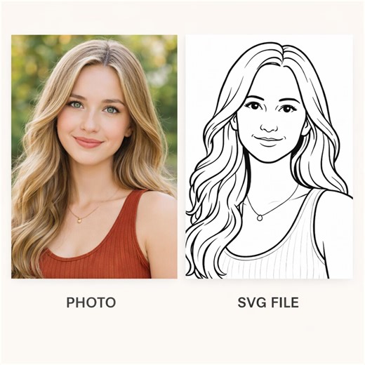 Custom Photo to SVG | Hand-traced Vector Cut File for Cricut, Laser Rolling Pin, Engrave Photo Cricut (digital Download) - Etsy