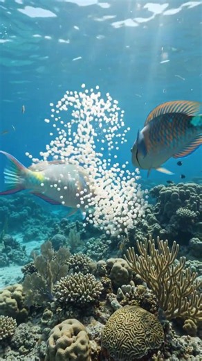 WAIT FOR THIS! 😱🐠 Parrotfish Releasing Thousands of Eggs | Ocean Spawning in 4K