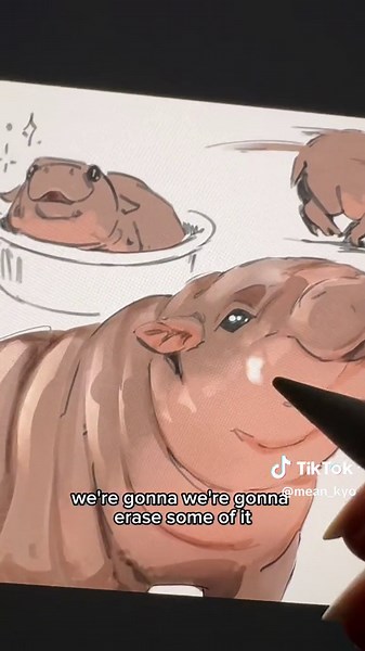 Drawing Tutorial: How to Create a Dewy and Moisturised Moo Deng