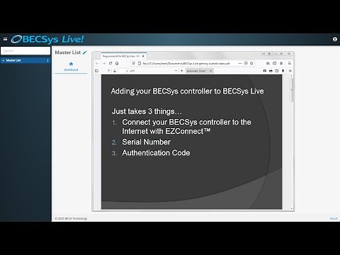 BECSys Live! - Collecting Controller Serial Number and Authentication Code
