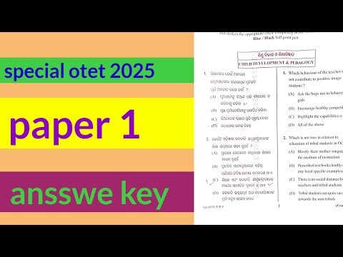 🚀 Special OTET Paper 1 Answer Sheet with Answers | All Questions Solved
