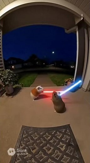 You Won’t Believe These Two Mice Fighting With Laser Swords!