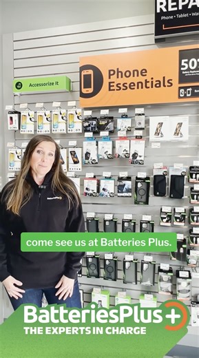 Cracked screen or weak battery?🪫 At Batteries Plus, our certified technicians can fix common issues—often same day and for less than replacing. No shipping, no long waits. Repair first. Upgrade later. ✅ Your Experts in Charge have you covered. | Batteries Plus Bulbs