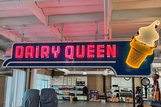 No Reserve: Neon Porcelain Dairy Queen Sign