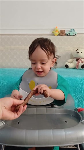 Cute Baby vs Kebab 😄 #shorts #babyeating #cutebaby