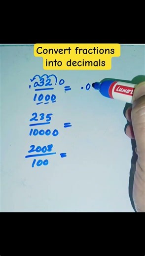 Convert fractions into decimals