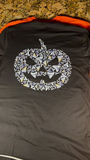Limited Edition Halloween Shark Tooth Tees are here! The Jack-o-lantern features exact shark teeth found and used as jewelry here. View all colors at the link below!👇 ..#SHRKco #halloweenideas #sharkteeth #smallbusiness #supportsmall | SHRKco