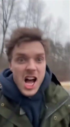 A flock of black crows attacked a man and he is running away. #crows #attack