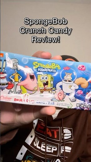 Trying the SpongeBob candy bar! #spongebob #chocolate #candy #shorts