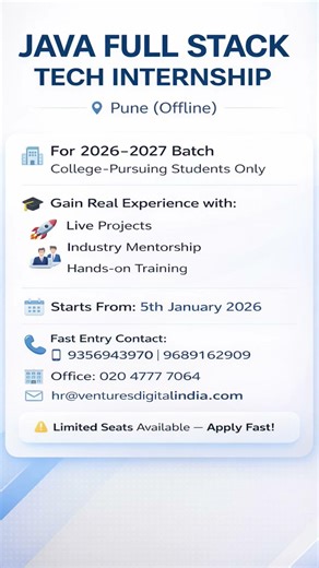 Java Fullstack Internship #pune #software #freshers #job#hiring #update#hirespot#trending #ytshorts