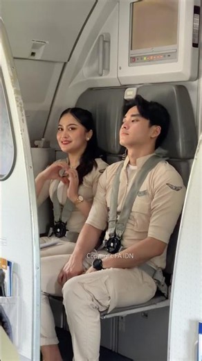 Special moment with a beautiful Super Air Jet flight attendant