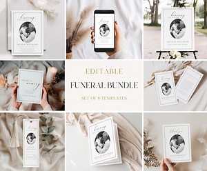 Editable Funeral Program Bundle: Canva Memorial Set, Celebration of Life, Instant Download - Etsy