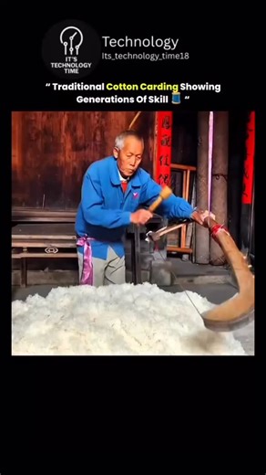 Technology on Instagram: "Traditional cotton carding showcases generations of skill, where raw cotton is carefully cleaned, aligned, and softened using hand tools or simple machines. This time-honored process removes impurities and prepares smooth fibers for spinning, reflecting craftsmanship passed down through families and preserved through practice. #TraditionalCraft #CottonCarding #TextileHeritage #HandmadeProcess #SkilledArtisans CulturalLegacy"