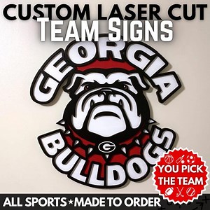 Custom Laser Cut Sports Team Signs – Personalized Wood Wall Decor - Etsy
