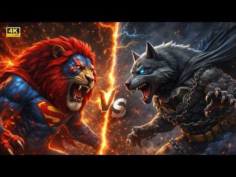 Lion King Superman vs Wolf Batman | Ultimate Beast Fight! ⚔️