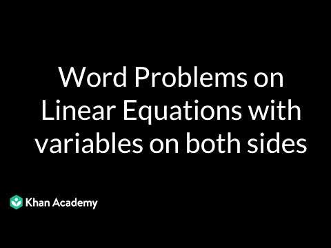Word Problems on linear equations | Linear Equations in One Variable | TG G8 | Math | Khan Academy