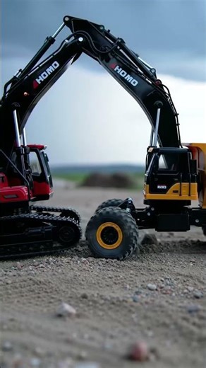 Mini Construction Chaos: Heavy Equipment Battles the Storm! ⛈️🚜