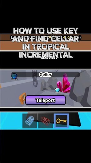 How to use key and find the cellar in Tropical Incremental #roblox #incremental #tutorial #tut #game