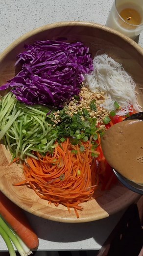 Spring Roll Salad with Creamy Peanut Dressing Recipe