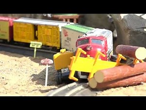 Hot Wheels Crashing into HO Scale Trains - Crashes, Derailments and Fails in 1000 FPS - Part 4