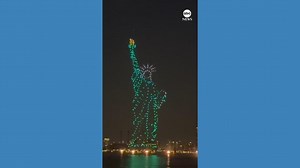 Statue of Liberty comes to life in New York drone show