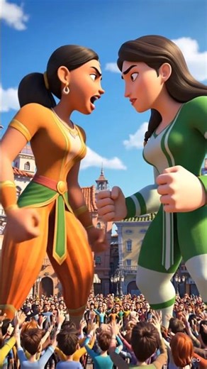 Indian Girl vs Pakistani Girl Bus Eating Challenge 😱 | Who Wins? #Magic_Ai_Stories #shortvideo #clip