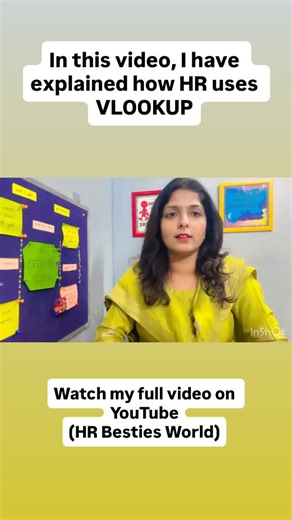 HR Neetu Arora on Instagram: "How HR Uses VLOOKUP for Manpower & Salary Data In this video, I have explained how HR uses VLOOKUP in Excel to manage manpower and salary data easily. #VLOOKUP #HRExcel #hr #hrbesties #vlookup"