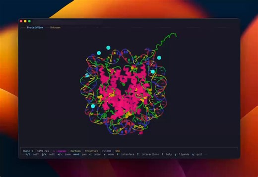 You can now view and visualize all your protein work in terminal. Was working a lot over ssh and was fed up of having to open files in a dedicated viewer so I made this. @GithubProjects