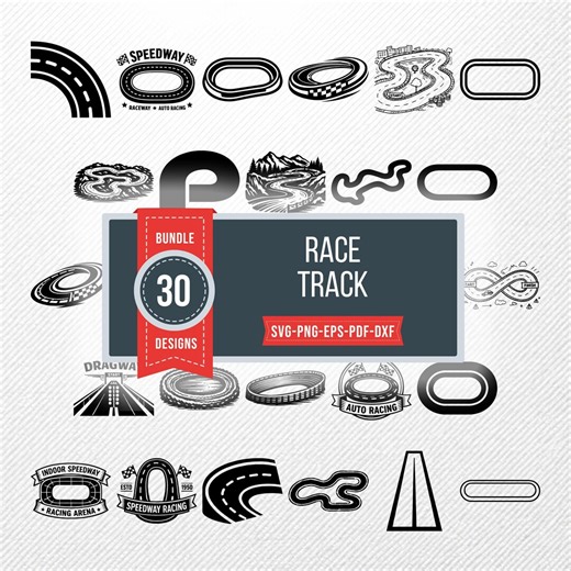 Race Track SVG Bundle, 30 Raceway Silhouette Designs, Speedway Clipart for Cricut, Racing Circuit PNG, Motorsports Vector, Dirt Track Svg - Etsy
