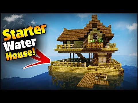 Minecraft: How to Build a Survival/Starter House on Water - Easy House Tutorial