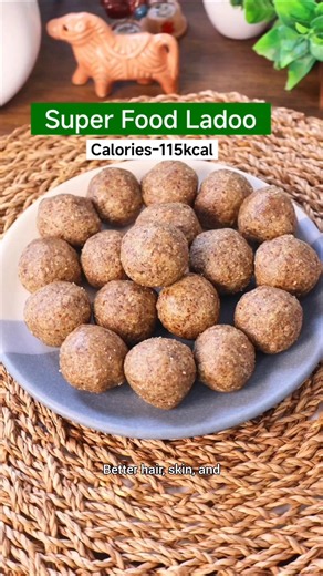 Super food ladoo for good skin,hair and hormone health #recipe #ladoo #snack #dietfood #healthyfood