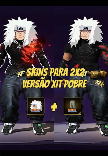 skins para 2x2 versão Jiraiya pobre #pobrelkskins #narutoshippuden #FFxNARUTOSHIPPUDEN #FreeFire @Garena Free Fire Brasil