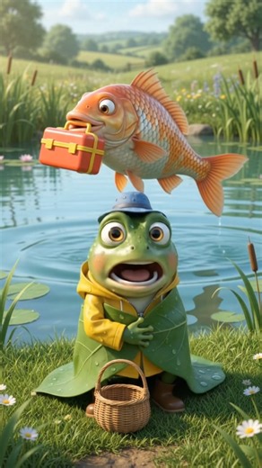🐸 The Frog’s WORST Fishing Trip! 😂🎣 | Kids Story #Shorts #frog #fish