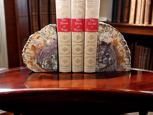Vintage Stone Bookends Petrified Wood Style Textured Natural Look Shelf Decor - Etsy