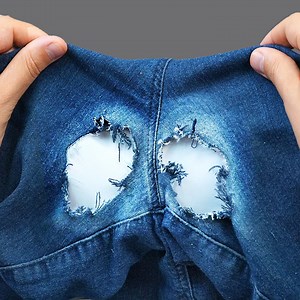 Best sewing trick how to fix a hole in jeans invisibly! Miarti 🧵✂️ | Miarti - Wiederverwendung