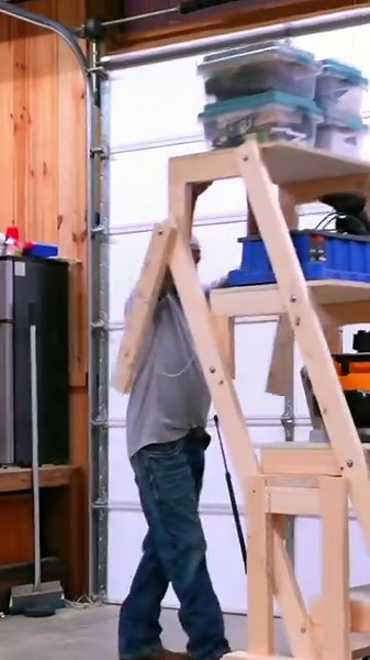 This transformation shelf is unbelievable…. #workstation #woodworking #organize #shelf #shop #tools #organization #plans #teach #learn #makemoney #workshop #tipsandtricks #tips #transformingshelf #sidehustle #crazy #easy | Matthew Peech Woodworking And DIY