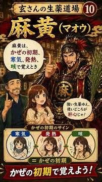 麻黄はエフェドリン類！麻黄将軍で覚える生薬ポイント｜玄さんの生薬道場 No.002 #漢方 #生薬 #登録販売者試験