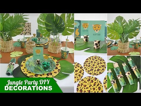 Jungle Party DIY Decor 🐆🌿🎈 With Quick & Easy Tablescape Ideas