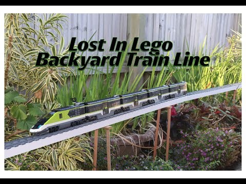 backyard Lego train line