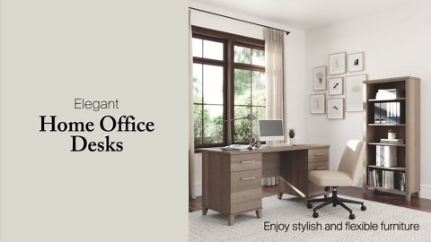 Bush Furniture Somerset Office Storage Credenza in Fresh Walnut