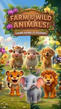 Farm and Wild Animals Sounds for Kids! 🐑🦁 #Shorts #learnanimals #kids #animation