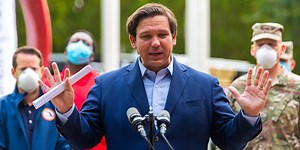 Ron DeSantis 'Caught' Maskless at Super Bowl, Issues Pitch-Perfect Excuse