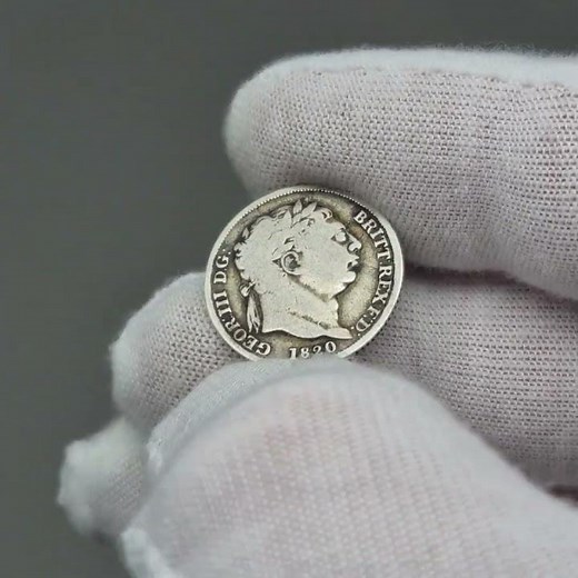 1820 6 Pence George III UK Coin Silver
