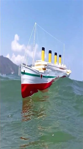 Cardboard RC ship HMHS Britannic caught in a big storm #shipmodel #rcships #rcboat #britannic