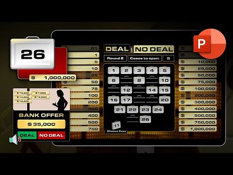 "Deal Or No Deal" - Download PowerPoint Game Template - Interactive, Bank Offer, Music, Animations!
